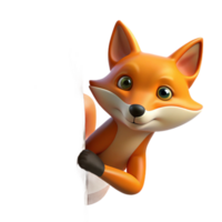elegant vintage A sly fox peering out from behind a tree, autumnal forest setting, cunning and intelligent authentic png