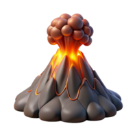 wonderful classic A volcanic eruption, spewing lava and ash, dramatic lighting, photorealistic style high quality png