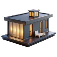 extraordinary contemporary Prefabricated modular house, sleek design, customizable elements, even lighting high resolution png