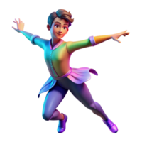 extraordinary rustic Portrait of a captivating dancer with fluid movements and expressive eyes, lit by colorful stage lights, in a dance photography style high resolution png
