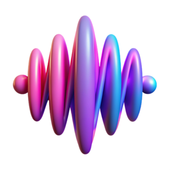 utöver det vanliga kreativ ett abstrakt representation av ljud vågor återges i vibrerande, pulserande färger, synthwave stil hög upplösning png