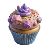 serene modern Cupcake with Sprinkles Isolated for Bakery Menu exclusive png