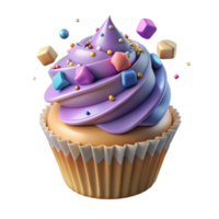 dramatic modern Cupcake with Sprinkles Isolated for Bakery Menu exclusive png