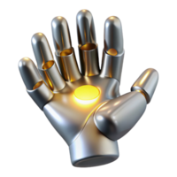 impressive modern A sleek, silver nanobot swarm forming the shape of a human hand, illuminated by a single ray of golden light, rendered in a hyperrealistic style original png