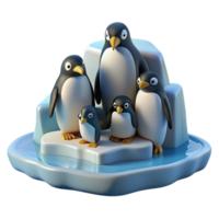 wonderful contemporary A group of penguins huddled together on an ice floe, Antarctic setting, overcast lighting, realistic style high quality png