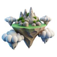 extraordinary classic A floating island amidst a sea of clouds, dreamlike setting, fantasy art genuine png