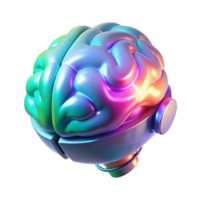 wonderful traditional A holographic projection of a human brain, rotating slowly, different areas highlighted in different colors, lit by a cool, clinical light. Sci-Fi style original png