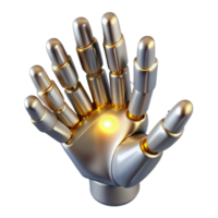 extraordinary artistic A sleek, silver nanobot swarm forming the shape of a human hand, illuminated by a single ray of golden light, rendered in a hyperrealistic style high quality png