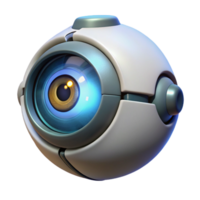 beautiful artistic A robotic eye gazing intently at the viewer, illuminated by a single light source, in a mysterious, sci-fi style premium png