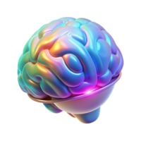 wonderful classic A holographic projection of a human brain, rotating slowly, different areas highlighted in different colors, lit by a cool, clinical light. Sci-Fi style genuine png