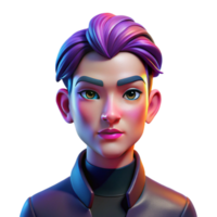 impressive rustic Portrait of a genderfluid person with bold makeup and androgynous features. Dramatic, colorful lighting. Style pop art original png