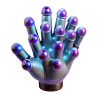 serene traditional A swarm of nanobots forming the shape of a human hand, each bot glowing a different color, illuminated by a cool, ethereal light. Biopunk style 4K png