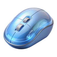 impressionante vintage uma transparente computador rato com interno circuitos visível, suave azul iluminação, minimalista estilo original png