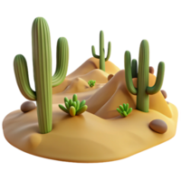 magnificent abstract A desert landscape, cacti and sand dunes, harsh and desolate premium png
