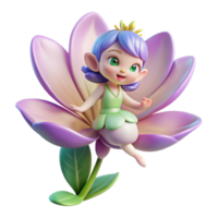 stunning vintage A mischievous pixie, with iridescent wings, hovering over a blooming flower, soft lighting, whimsical style original png