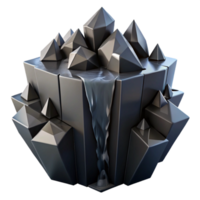 beautiful modern Fractured geometric shapes cascading like a waterfall, rendered in a matte black finish with subtle ambient occlusion, cyberpunk style premium png