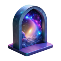 beautiful abstract A magical portal opening to a galaxy filled with nebulae, vibrant cosmic colors, science fiction style authentic png