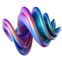 beautiful creative An abstract representation of sound waves, visualized as undulating ribbons of color, with a dynamic lighting scheme and a smooth, glossy finish. Kinetic art style high quality png
