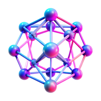 maravilloso rústico un red de interconectado nodos y líneas formando un complejo, dinámica sistema, brillante con un degradado de eléctrico azul a caliente rosado. cyberpunk estilo alto resolución png