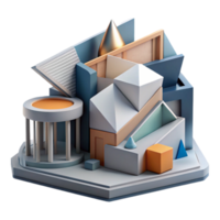 stunning classic Deconstructivist museum, fragmented forms, angular shapes, dynamic composition, daylighting detailed png