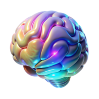 wonderful rustic A holographic projection of a human brain, rotating slowly, different areas highlighted in different colors, lit by a cool, clinical light. Sci-Fi style high resolution png