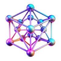vibrant modern A complex network of interconnected nodes and lines, rendered in glowing neon colors, illuminated by a pulsating, rhythmic light, in a Cybernetic Art style authentic png