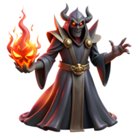 wonderful minimalist A powerful warlock summoning a demon from the fiery depths of hell. Dark fantasy art style high quality png