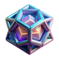 beautiful creative An artificial intelligence represented as a glowing, geometric shape, constantly shifting and evolving, abstract art style detailed png