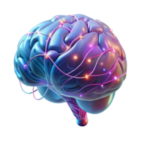 wonderful rustic A holographic projection of a human brain, neural pathways glowing and pulsating, dark background with blue and purple hues, medical illustration style exclusive png