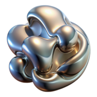 extraordinary creative Flowing, organic shapes resembling liquid metal, with a chrome finish reflecting a warm, ambient light, in a surrealist style authentic png