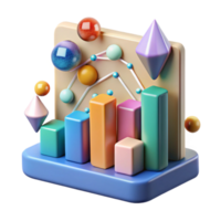 magnificent artistic Data Chart Graph Business Analytics Isolated for Corporate Reports high quality png