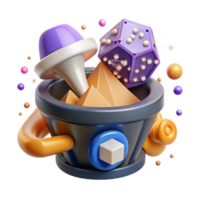 serene artistic Data Mining Icon Isolated for Data Extraction or Knowledge Discovery png
