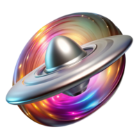 magnificent abstract A sleek, silver spaceship emerging from a wormhole, vibrant colors and swirling energy, science fiction art style exclusive png