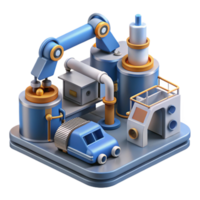 serene abstract A futuristic factory with automated robots working on assembly lines, industrial design style exclusive png
