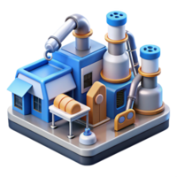 stunning artistic A futuristic factory with automated robots working on assembly lines, industrial design style exclusive png