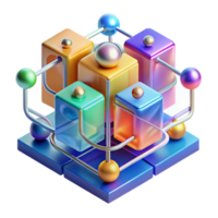 elegant modern A quantum computer processing complex data, abstract visualization of data flow and quantum entanglement, vibrant colors and patterns professional png