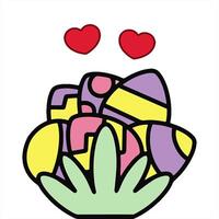 A colorful bouquet of eggs with hearts on top video