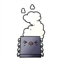 A cartoon computer with steam coming out of it video