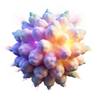 serene modern A chaotic explosion of pastel particles, resembling a nebula, with a bright, celestial light source and a grainy, textured, impressionistic style 4K png