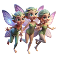 vibrant traditional A group of mischievous pixies dancing in a moonlit glade, their wings shimmering with iridescent dust. Soft, magical lighting. Fantasy art style 4K png