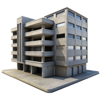 impressive minimalist Brutalism-style concrete apartment complex, overcast lighting, stark shadows, photorealistic rendering, worm's-eye view professional png