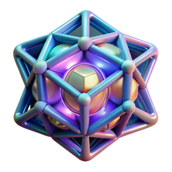 underbar rustik ett artificiell intelligens representerade som en lysande, geometrisk form, ständigt skiftande och utvecklas, abstrakt konst stil hög upplösning png