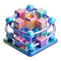 impressive creative A quantum computer processing complex data, abstract visualization of data flow and quantum entanglement, vibrant colors and patterns exclusive png