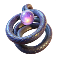 extraordinary vintage A cosmic serpent coiling around a pulsating orb of light, in a visionary art style, original png