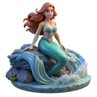magnificent modern A beautiful siren luring sailors with her enchanting song, perched on a rocky outcrop, ocean waves crashing around her. Pre-Raphaelite style genuine png