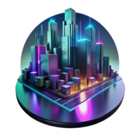 extraordinary creative A futuristic cityscape reflected in a rain-slicked street, neon lights blurring in the reflection, cyberpunk style, photorealistic original png
