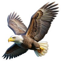 stunning abstract A majestic bald eagle soaring through the sky, detailed feathers, bright sunlight, wildlife photography style 4K png