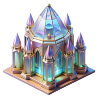 wonderful abstract Crystal palace, intricate glass structure, refracted light, ethereal atmosphere, fantasy architecture, 8k, high resolution png
