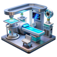 dramatic minimalist A futuristic hospital operating room with advanced technology, sterile environment, realistic style detailed png