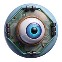 extraordinary abstract A bionic eye zoomed in on a circuit board, detailed textures, realistic lighting, cyberpunk aesthetic original png